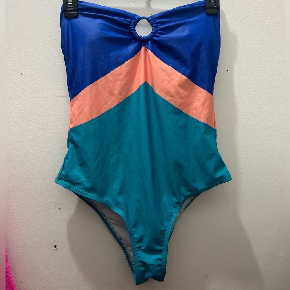 Never worn strapless one piece size s